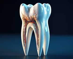 Endodontist carefully performing a procedure