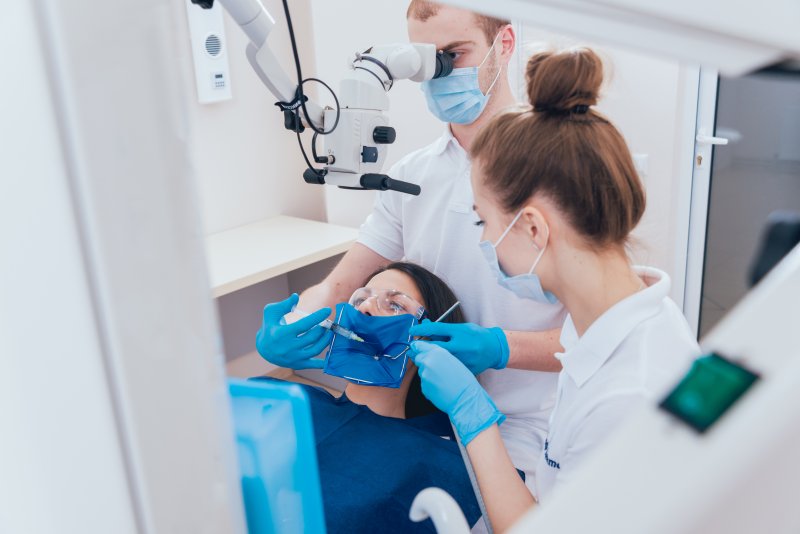 patient undergoing a root canal